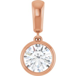 10K Rose Gold 6.5 mm Round Charm/Pendant Mounting