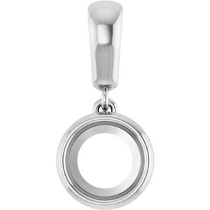 14K White Gold 6.5 mm Round Charm/Pendant Mounting – image 2