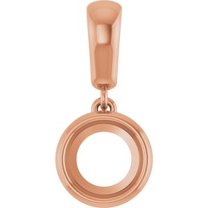 14K Rose Gold 6.5 mm Round Charm/Pendant Mounting – image 2