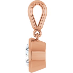 18K Rose Gold 7 mm Round Charm/Pendant Mounting – image 5