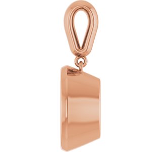 14K Rose Gold 12 mm Round Charm/Pendant Mounting – image 6