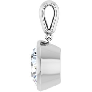 14K White Gold 12 mm Round Charm/Pendant Mounting – image 5