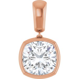 14K Rose Gold 10x10 mm Cushion Charm/Pendant Mounting
