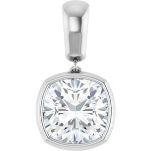 Sterling Silver 10x10 mm Cushion Charm/Pendant Mounting