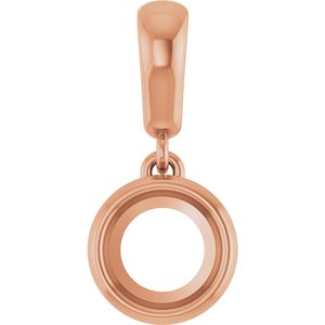 14K Rose Gold 5.8 mm Round Charm/Pendant Mounting – image 2