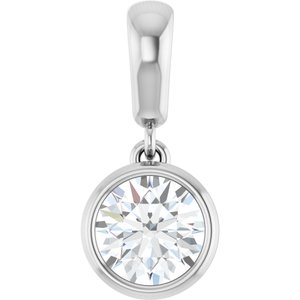18K White Gold 5.8 mm Round Charm/Pendant Mounting