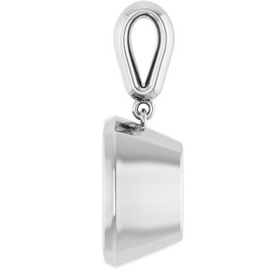 14K White Gold 12x12 mm Cushion Charm/Pendant Mounting – image 6