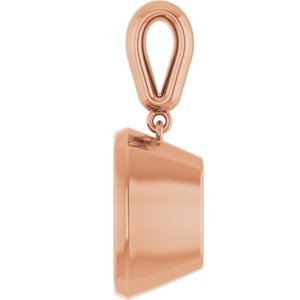 10K Rose Gold 12x12 mm Cushion Charm/Pendant Mounting – image 6
