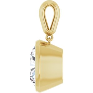 18K Yellow Gold 12x12 mm Cushion Charm/Pendant Mounting – image 5