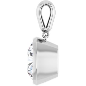 14K X1 White Gold 12x12 mm Cushion Charm/Pendant Mounting – image 5