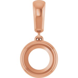 10K Rose Gold 7 mm Round Charm/Pendant Mounting – image 2