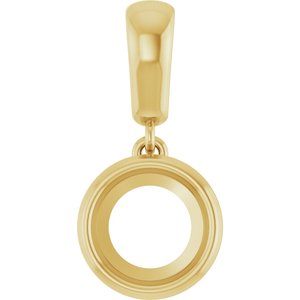 14K Yellow Gold 7 mm Round Charm/Pendant Mounting – image 2