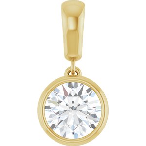 10K Yellow Gold 7 mm Round Charm/Pendant Mounting