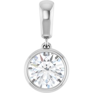 18K White Gold 7 mm Round Charm/Pendant Mounting