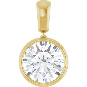18K Yellow Gold 12 mm Round Charm/Pendant Mounting