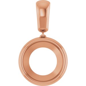 18K Rose Gold 12 mm Round Charm/Pendant Mounting – image 2