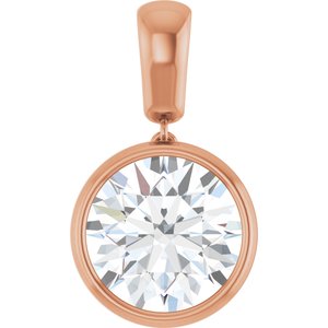 14K Rose Gold 12 mm Round Charm/Pendant Mounting