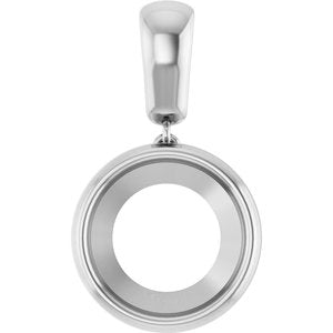 14K White Gold 12 mm Round Charm/Pendant Mounting – image 2