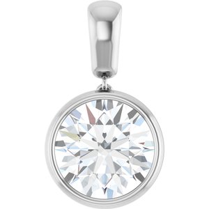 Platinum 12 mm Round Charm/Pendant Mounting