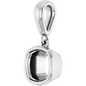Sterling Silver 6x6 mm Cushion Charm/Pendant Mounting – image 4
