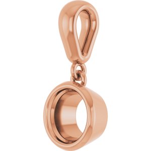 14K Rose Gold 5.8 mm Round Charm/Pendant Mounting – image 4