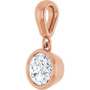 18K Rose Gold 5.8 mm Round Charm/Pendant Mounting – image 3