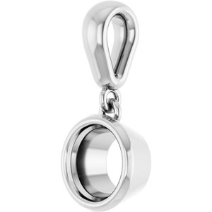10K White Gold 5.8 mm Round Charm/Pendant Mounting – image 4