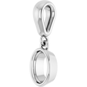 Platinum 6x4 mm Oval Charm/Pendant Mounting – image 4