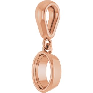 18K Rose Gold 6x4 mm Oval Charm/Pendant Mounting – image 4
