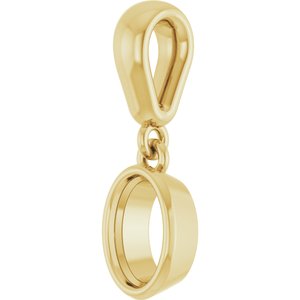 14K Yellow Gold 6x4 mm Oval Charm/Pendant Mounting – image 4