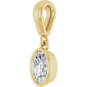 14K Yellow Gold 6x4 mm Oval Charm/Pendant Mounting – image 3