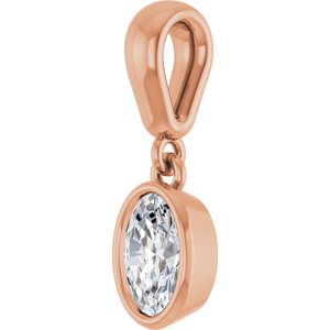 18K Rose Gold 6x4 mm Oval Charm/Pendant Mounting – image 3