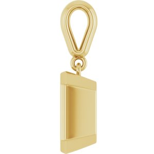 10K Yellow Gold 9x7 mm Emerald Charm/Pendant Mounting – image 6