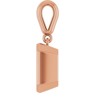 18K Rose Gold 9x7 mm Emerald Charm/Pendant Mounting – image 6