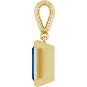 14K Yellow Gold Lab-Grown Blue Sapphire Charm/Pendant – image 3