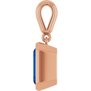14K Rose Gold Lab-Grown Blue Sapphire Charm/Pendant – image 3