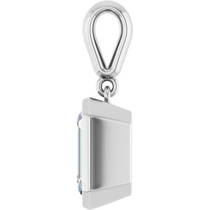 Platinum 9x7 mm Emerald Charm/Pendant Mounting – image 5