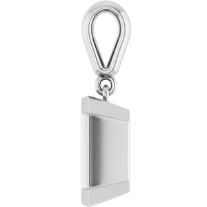 14K White Gold 9x7 mm Emerald Charm/Pendant Mounting – image 6