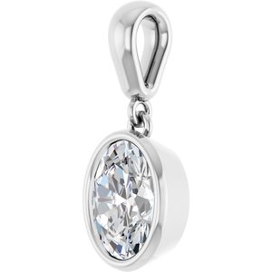 14K White Gold 8x6 mm Oval Charm/Pendant Mounting – image 3