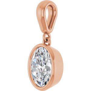 14K Rose Gold 8x6 mm Oval Charm/Pendant Mounting – image 3