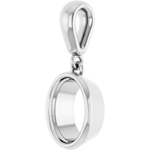 18K White Gold 8x6 mm Oval Charm/Pendant Mounting – image 4
