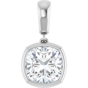 Sterling Silver 8x8 mm Cushion Charm/Pendant Mounting