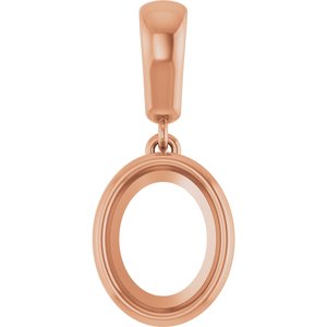 10K Rose Gold 9x7 mm Oval Charm/Pendant Mounting – image 2