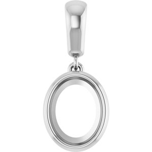 18K White Gold 9x7 mm Oval Charm/Pendant Mounting – image 2