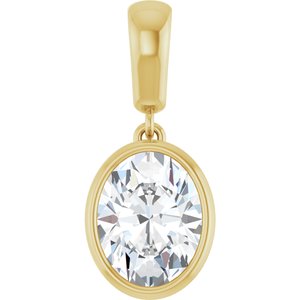 18K Yellow Gold 9x7 mm Oval Charm/Pendant Mounting