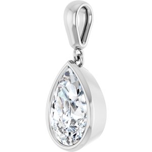 10K White Gold 12x8 mm Pear Charm/Pendant Mounting – image 3
