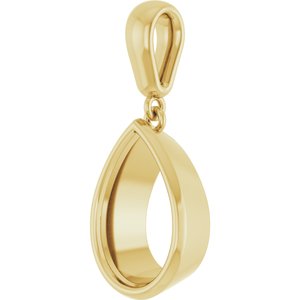 10K Yellow Gold 12x8 mm Pear Charm/Pendant Mounting – image 4