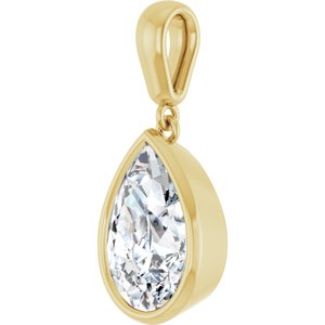 10K Yellow Gold 12x8 mm Pear Charm/Pendant Mounting – image 3