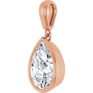 18K Rose Gold 12x8 mm Pear Charm/Pendant Mounting – image 3