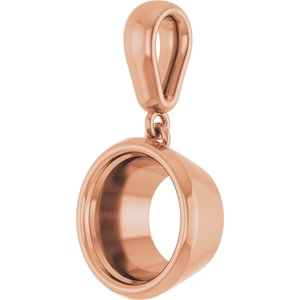 10K Rose Gold 8.8 mm Round Charm/Pendant Mounting – image 4